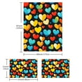 thumbnail image 4 of Pratyus Hearts Colorful Pattern 3-Piece Bedding Set for Bedroom Home Decor, Comfortable and Breathable, Romantic Valentine's Day Design 87x68in, 4 of 8
