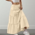 thumbnail image 5 of yillto Cotton Skirts for Girls Elastic Waist Pleated A Line Long Skirt Ribbon Maxi Skirts 3-10 Years, 5 of 7