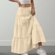 thumbnail image 5 of Vestido de Verano Midi Longitud Color Sólido Relajado Deportes Elástico de la Cintura Nudo Falda Completa para Niños, 5 of 8