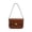 coffee, variant on Genuine Cowhide Women Saddle Bag, Coffee Brown Smooth Leather Flap Crossbody Bag