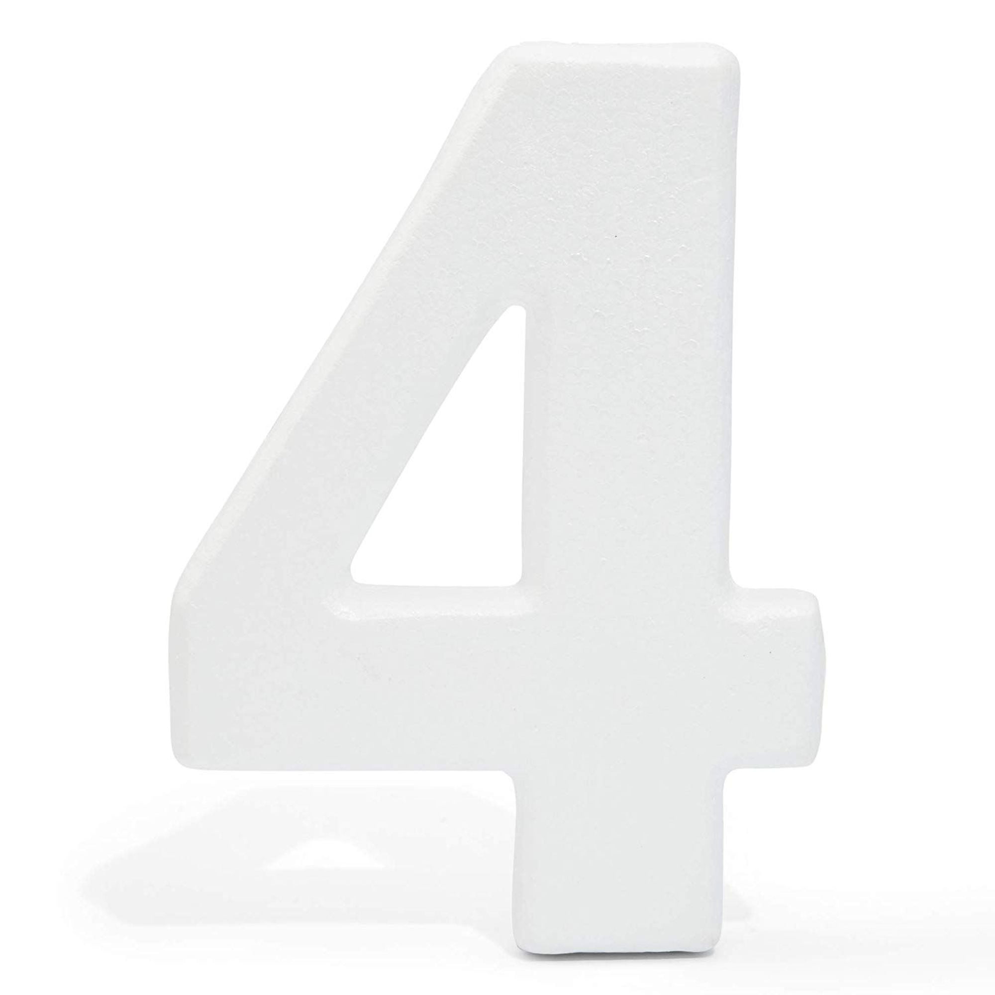 12 In Large Foam Styrofoam Number 4 Foam Number for Crafts School
