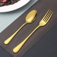 thumbnail image 5 of Set of 12, Gold Plated Stainless Steel Dinner Forks and Spoons, findTop Heavy-duty Forks ( 8 Inch ) and Spoons ( 7 Inch ) Cutlery Set- Gold, 5 of 9