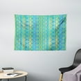 thumbnail image 1 of Geometric Tapestry, Aztec Retro Zigzag Primitive Traditional Heritage Hippie Design, Wall Hanging for Bedroom Living Room Dorm Decor, 60W X 40L Inches, Earth Yellow Blue Turquoise, by Ambesonne, 1 of 2