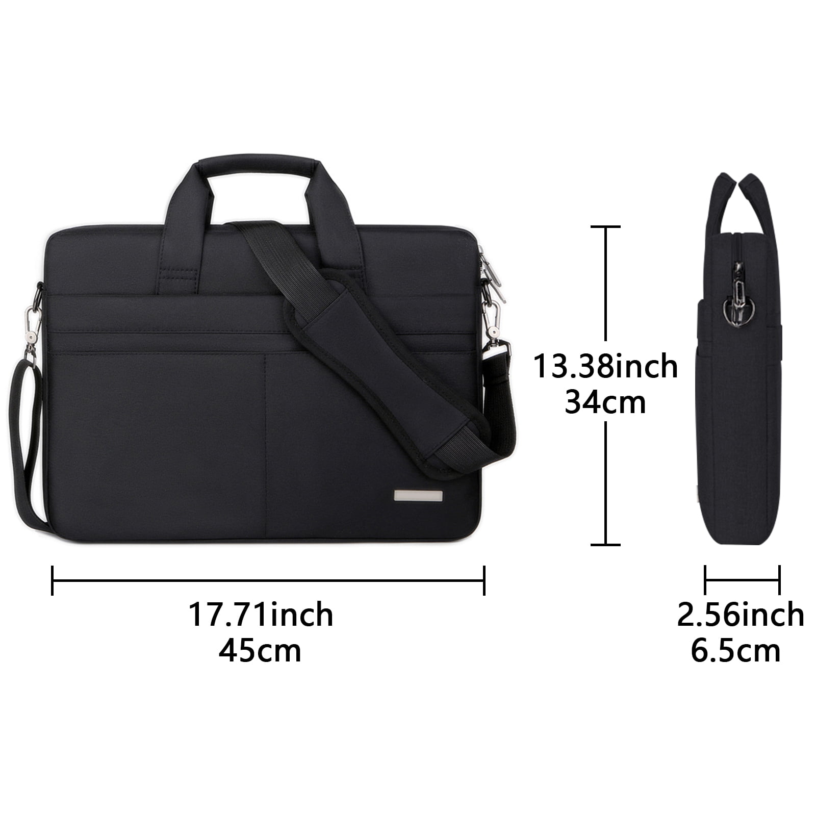Ogetok 17.3 inch Laptop Sleeve Case Compatible Most of Notebook Computer, Briefcase with Hidden Handle Multiple Pocket Carrying Bag, Black