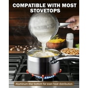 Cooks Standard Professional 3 Quart Stainless Steel Saucepan with Lid, Kitchen Sauce Pot, Multi-Purpose Sauce Pan, Milk Chocolate Cooking Pan, Dishwasher & Oven Safe, Induction Compatible