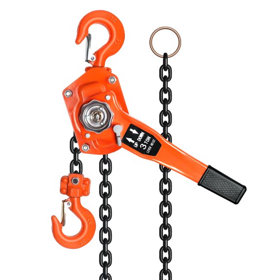 Manual Lever Chain Hoist with Weston Style Double-Pawl Brake, Lever Block Chain Hoist, 360°Rotation Lift Lever Chain Hoist, for Garage, Factory, Dock (3 Tons 20 Ft)