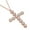 Rose, variant on Women's Large 925 Sterling Silver CZ Cross Pendant - Adjustable Chain 16"-18"
