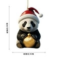 thumbnail image 3 of Christmas Cute Cartoon Panda Pattern Print Hanging Home Tree Pendant Christmas Tree Pendant Window Sill Car Pendant Backpack Pendant Christmas Home Decor 3.15 Inch, 3 of 6