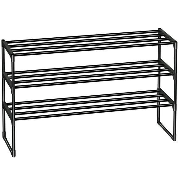 Shoe Rack, Metal Shoe Organizer for Pairs, Space Saving Shoe Stand, Storage Shelf for Closet, Entryway, Hallway
