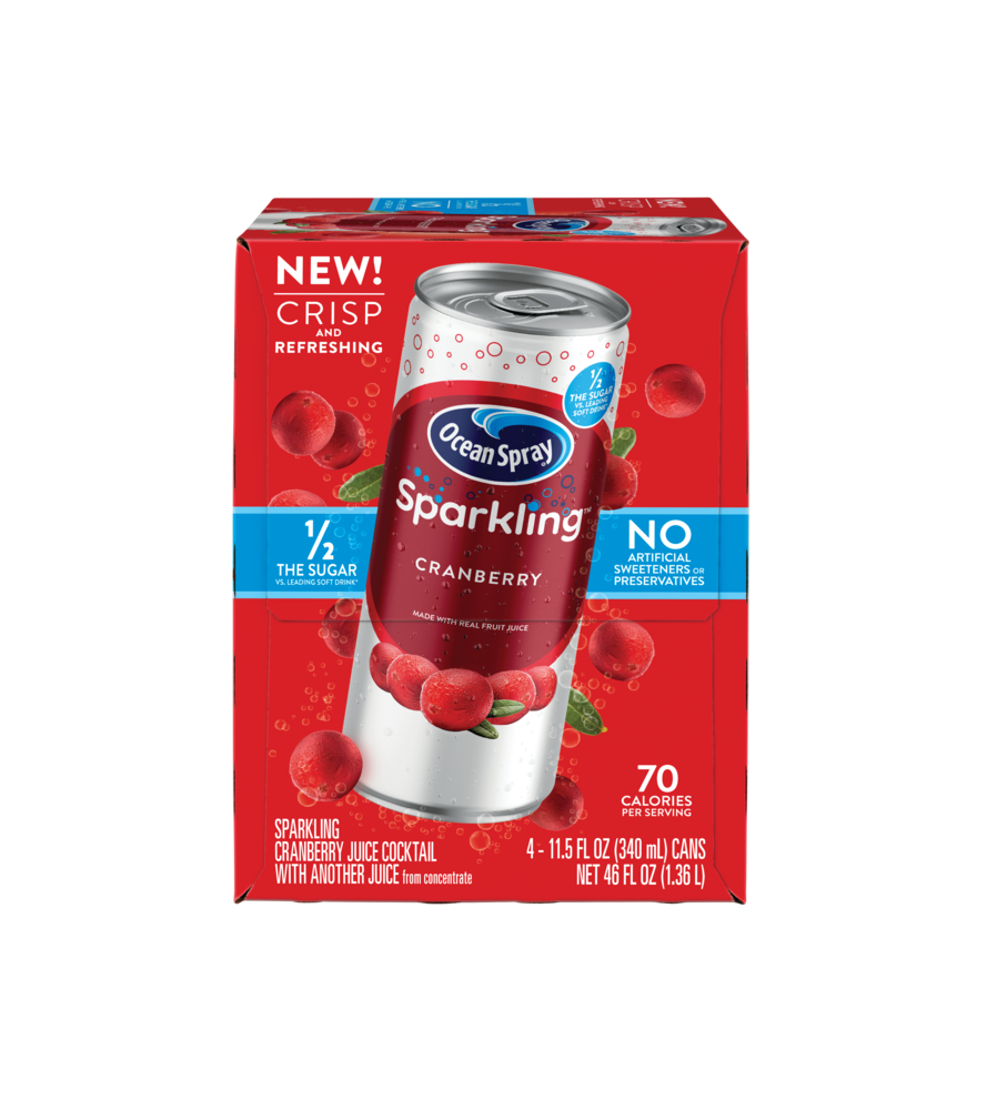 Ocean Spray® Sparkling Cranberry Juice Drink, 11.5 fl oz Cans, 4 Count - image 4 of 7