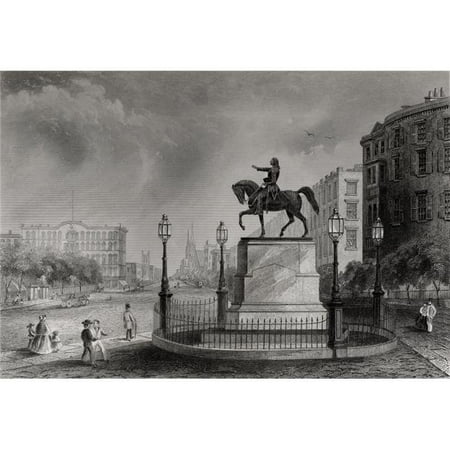 Posterazzi DPI1839403 Statue of Washington Union Square New York USA George Washington 1732-1799 First President of The United States From A 1 Poster Print, 17 x 12