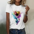 thumbnail image 2 of QHWAUAKFBN T Shirts For Women Loose Fit Simple Printing Comfortable Round Neck Short Sleeve Tshirts Top, 2 of 4
