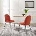 thumbnail image 2 of Modway Scoop 17.5" Velvet Dining Chairs in Orange/Black (Set of 2), 2 of 7