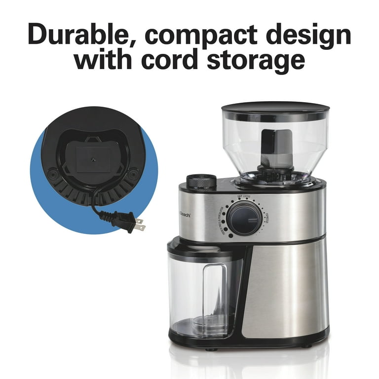 Hamilton Beach 2-14 Cup Burr Coffee Grinder with 18 Grind Settings - 80385