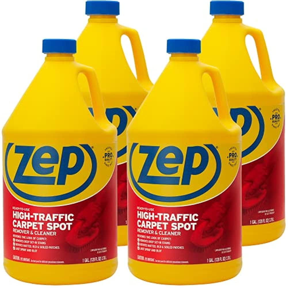 Zep High Traffic Carpet Cleaner 1 Gallon Case Of 4 Zuhtc128 Penetrating Formula Removes Deep Stains Make Areas Look New Again Com