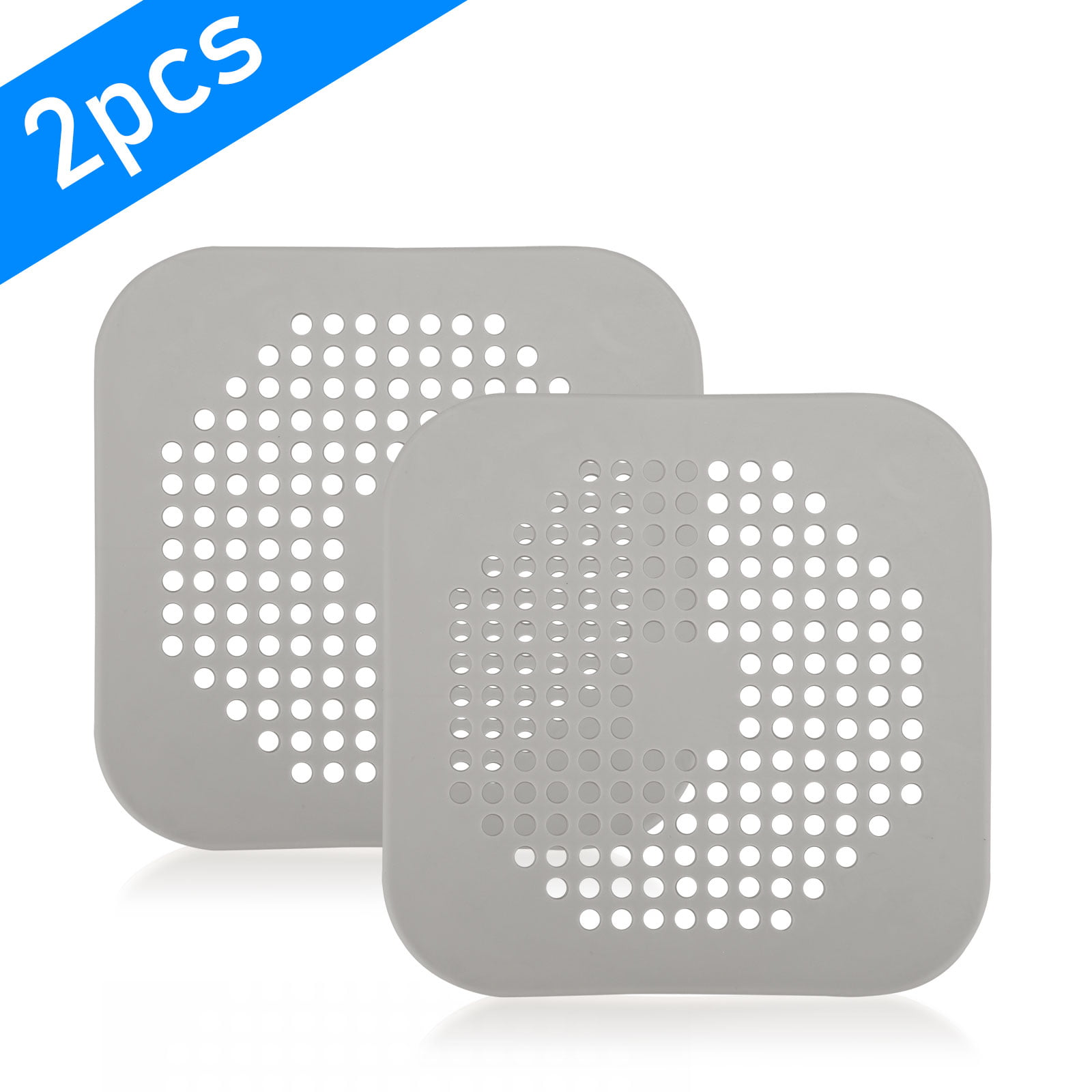 Suitable for Bathroom Bathtub and Kitchen Easy to Install 2 Pack New Upgrade Drain Hair Catcher Silicone Hair Stopper Shower Drain Covers with 4 Suction Cups