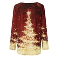 thumbnail image 5 of CEHVOM Chemises Décontractées à Manches Longues pour Femmes Chandail Tunique Ample Hauts Imprimé de Noël Blouse à Col Rond, 5 of 5
