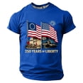 thumbnail image 2 of ZHOGXU Independent Day Children Boys T Shirt Short Sleeved Round Neck American Flag Print Comfortable Fashion Tee Top For 4Th Of July,Blue,8-9 Years, 2 of 4