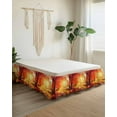 thumbnail image 2 of Fall Sunset Bed Skirt Queen Size 18 Inch Drop, Forest Red Leaf Autumn Wrap Around Dust Ruffle Bedskirts, Wrinkle & Fade Resistant Easy Fit Bedskirt with Adjustable Elastic, 2 of 8