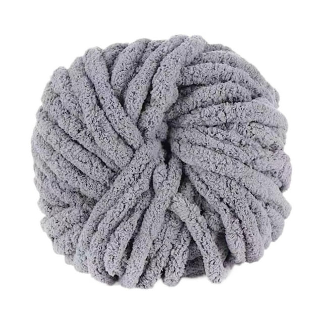 Hilo de chenilla grueso para tejer a mano, suave, para decoración del hogar, macramé Gris