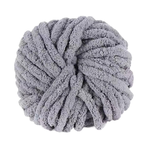 Hilo de lana súper voluminoso y grueso, ligero, lavable, gigante, para crochet, para cojín Gris