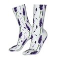thumbnail image 5 of KLL Lavender Flowers Print Womens Crew Socks Athletic Middle Tube Long Socks Novelty Socks Gifts For Men, 5 of 7