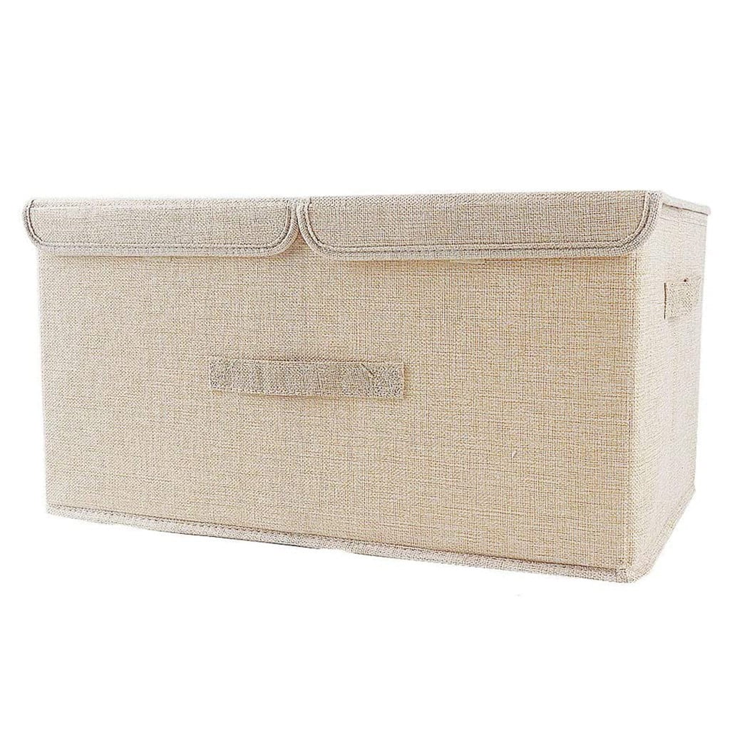 Hewann Large Storage Bin Collapsible Linen Fabric Storage Box - Large Organizer for Clothing, Toys, and Household Items, Versatile and Stylish Grey Bins for Home and Gifts - 50x30x25cm