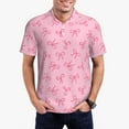 thumbnail image 2 of Balery Pink Bows Printed Men’s Short Sleeve Polo Shirt, Midweight Men's Shirt,Golf Polo shirts -X-Large, 2 of 8