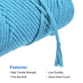 thumbnail image 3 of Uxcell Cotton Rope Twine String Twisted Braided Cord, Light Blue 100m/109 Yard for Wall Hanging, Macrame Knotting, 3 of 5
