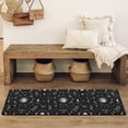 thumbnail image 4 of Black White Gothic Moon Flower Leaf Pattern Bathroom Rugs Mat,Non Slip Microfiber Bathroom Rug,Rubber Backing,Soft Bathroom Mats for Bathroom Floor,Tub and Shower,47x17in(120x43cm), 4 of 5