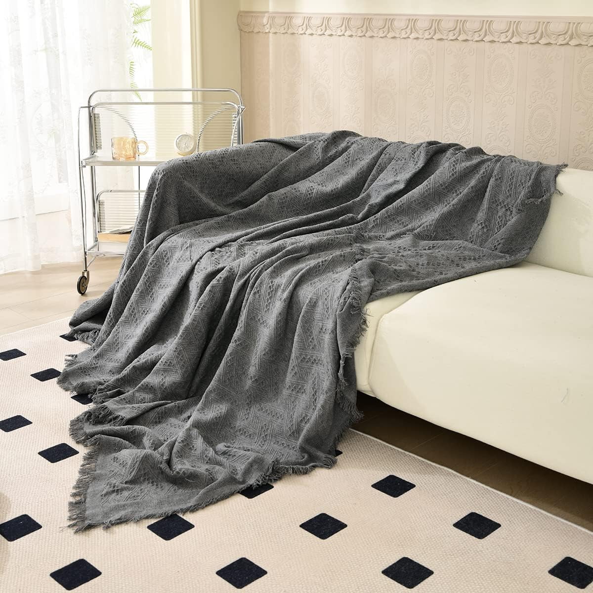 Couch Cover Sheet Blanket, Oversized Reversible Covers for 3-4 Cushion High Backed Backrest Sofa, Extra Large Furniture Decoration Covers Sofa Slipcovers, L Shape U-Shaped Sectional Protector