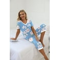 thumbnail image 6 of MINTREUS Women's Pajama Sets Short Sleeve Shirt and Capri Soft Pajama Sets with Pockets S-4XL, 6 of 7
