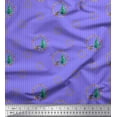 thumbnail image 1 of Soimoi Purple polyester Crepe Fabric Wreath & Pine Tree Stripe Fabric Prints By Yard 52 Inch Wide, 1 of 3