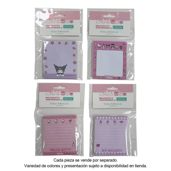 Notas Adhesivas MyShop Hello Kitty y sus amigos 50 Hojas Varios Modelos 1 Pieza