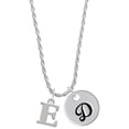 thumbnail image 1 of Delight Jewelry Silvertone Large Initial - E - Silvertone Script Initial Disc - D - Charm Necklace, 20"+3", 1 of 4