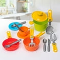 thumbnail image 2 of Pretend Play Dishes Cookware Set - 33 Pcs Childrens Durable Tableware Playset with Drainer, 2 of 10