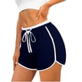 thumbnail image 2 of YOIAVAIOY 2 Pack Womens Color Blcok Lounge Dolphin Shorts Breathable Casual Elastic Waist Athletic Sports Yoga Dance Short Pants Navy L, 2 of 7