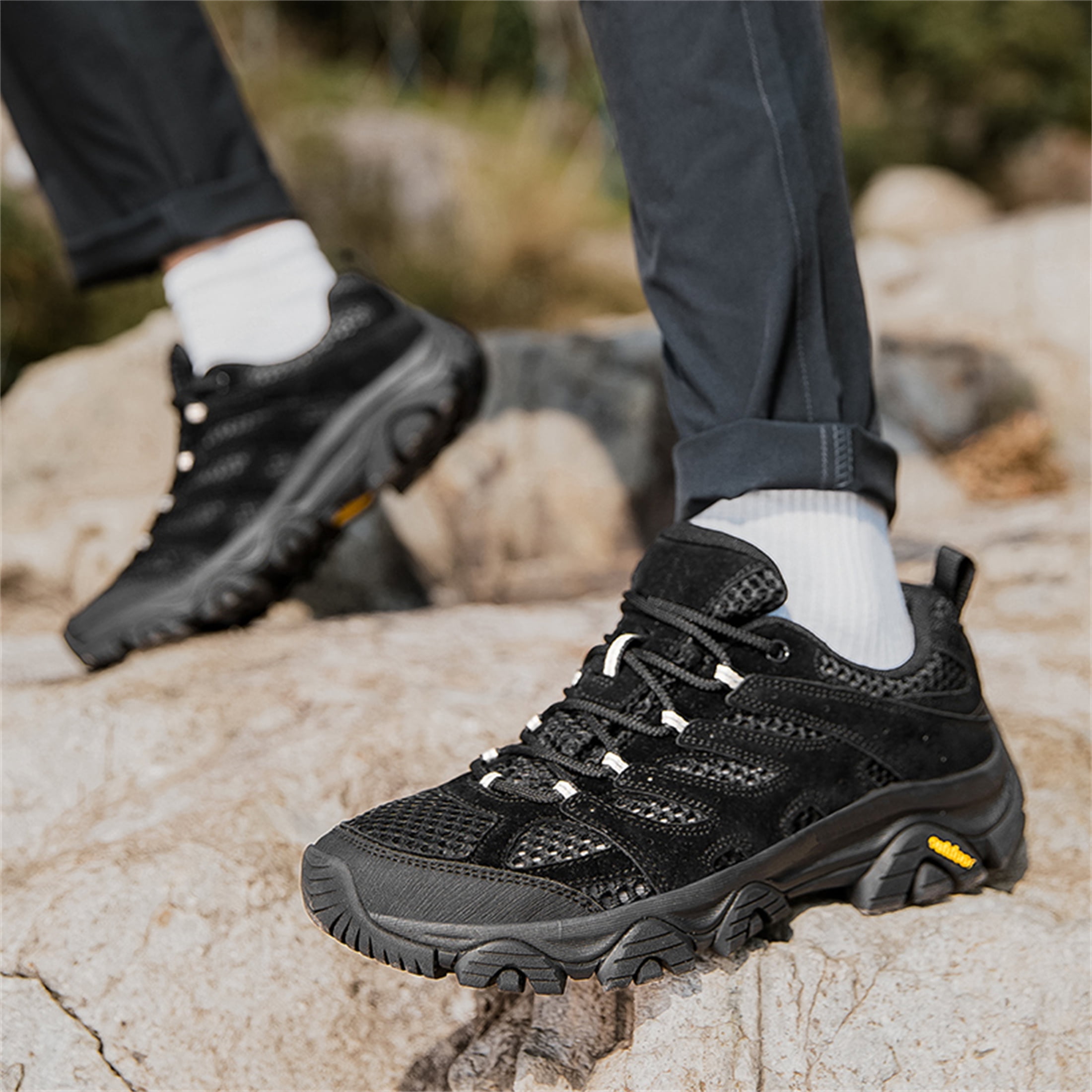 YOURDIARY Womens Mens Low Top Hiking Shoes Lightweight Breathable Mesh Walking Sneakers Trekking Trails Outdoor Shoes