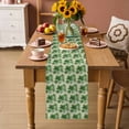 thumbnail image 2 of St Patricks Day Table Runner 90 Inches, Spring Green Shamrock on Linen Bed Runner Dresser Scarves Tabletop for Indoor Outdoor Parties/Ceremony/Banquet, 13" x 90", 2 of 8