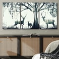 thumbnail image 3 of wall26 Canvas Print Wall Art Set Double Exposure Deer Family Silhouette Animals Wildlife Illustrations Modern Art Rustic Colorful Multicolor for Living Room, Bedroom, Office - 16"x24"x3, 3 of 5