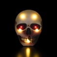 thumbnail image 4 of Northlight Lighted Skull Halloween Decoration - 7" - Warm White Lights - Black and Red, 4 of 9