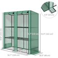 thumbnail image 3 of GMNIU Lean-to Greenhouse with 3 Tier Shelves, 56.7" x 18.9" x 59.8" Portable Small Greenhouse with PE Cover, 2 Roll-Up Zippered Doors, for Indoor Outdoor Garden Backyard Balcony, Green, 3 of 9