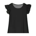 thumbnail image 3 of Mgmyaa Short Sleeve T-Shirt for Girls with Cute Flying Flutter Sleeves Summer 1/4 Sleeve Blouse Casual Ruffle Tee Tops, 3 of 8