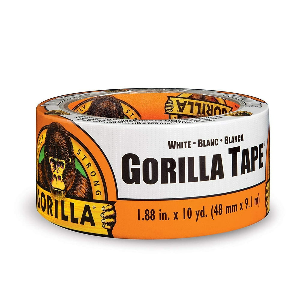 Gorilla Tape, White Duct Tape, 1.88" x 10 yd, White, (Pack of 1