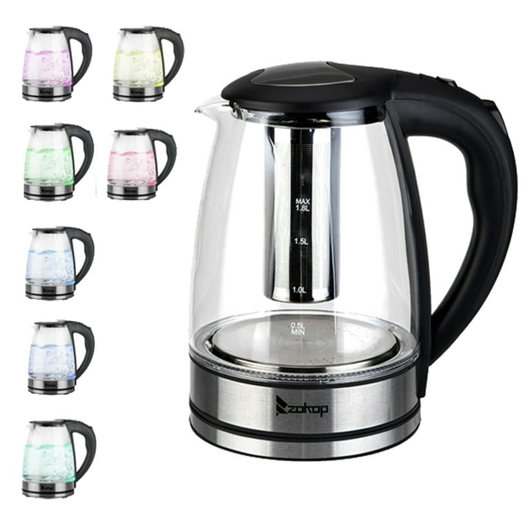 Electric Kettle, 1.8 Liter Stainless Steel Tea Kettle, Coffee Pot, Water  Boiler, with Auto Shut Off and Boil Dry Protection (US Plug)