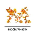 thumbnail image 3 of Guirnalda colgante de hojas de arce con diseño de girasol, 1,5 m de largo, color otoñal, para uso interior y exterior, hecha a mano, de ratán y poliéster, con iluminación festiva., 3 of 9