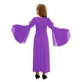 thumbnail image 2 of Yeahdor Kids Girls Renaissance Medieval Costume Long Bell Sleeves Fairy Dress Retro Princess Maxi Gown Purple 6, 2 of 6