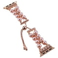 thumbnail image 2 of For Apple Watch Size Ultra 49/42/44/45mm Pearls Strand Beautiful Metal Watchband - Pearl Pink, 2 of 3