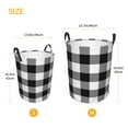 thumbnail image 5 of Haiem White And Black Plaid Leather Dirty Clothes Laundry Basket,Sturdy & Waterproof,Collapsible Round Design For Efficient Space Management,Multi-Purpose Storage Basket, 5 of 8