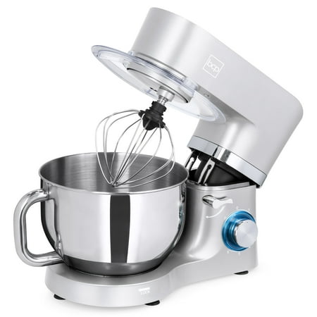 Best Choice Products 6.3qt 660W 6-Speed Multifunctional Tilt-Head Stainless Steel Kitchen Stand Mixer w/ 3 Mixing Attachments, Scraper Spatula, Splash Guard - (Best Small Format Analog Mixer)